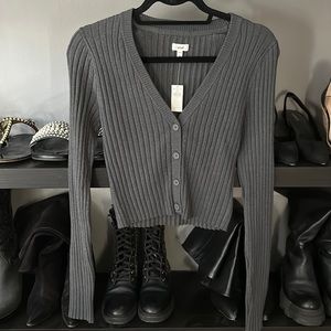Aerie NWT cropped cardigan in gray M